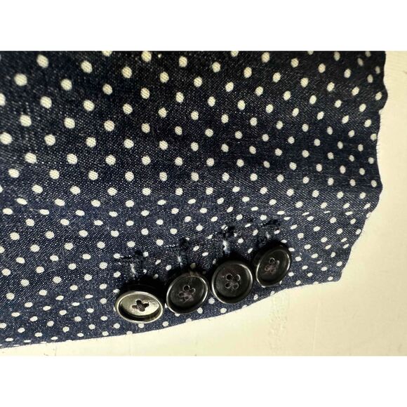 J.Crew Jacket Womens Size 6 Blue White Blazer Polka Dot Two Button Schoolboy - Picture 6 of 12